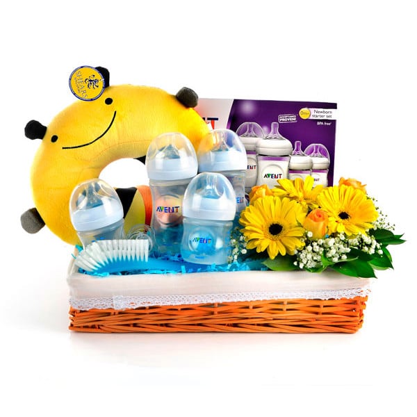 Angel Florists Bottles of Sunshine Baby Hamper