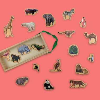 Wooden Jungle Animals Magnets Toddler Toy