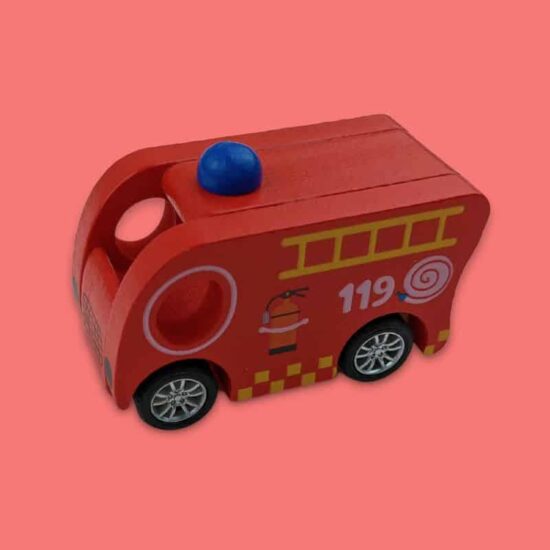 Wooden Red Fire Engine