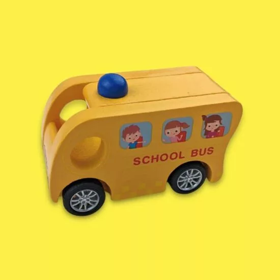 Wooden Yellow School Bus