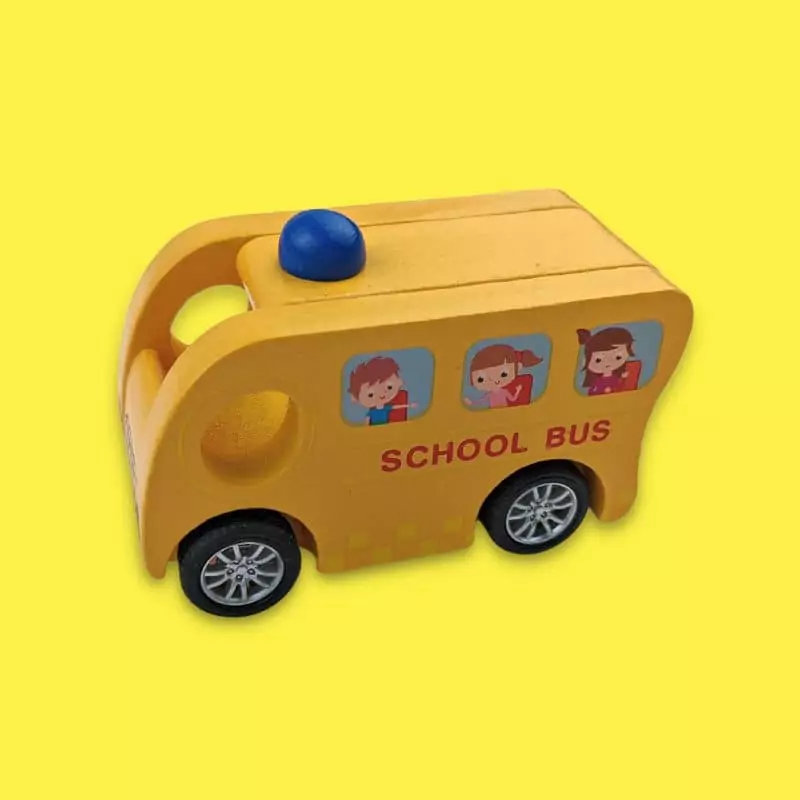 Wooden Yellow School Bus