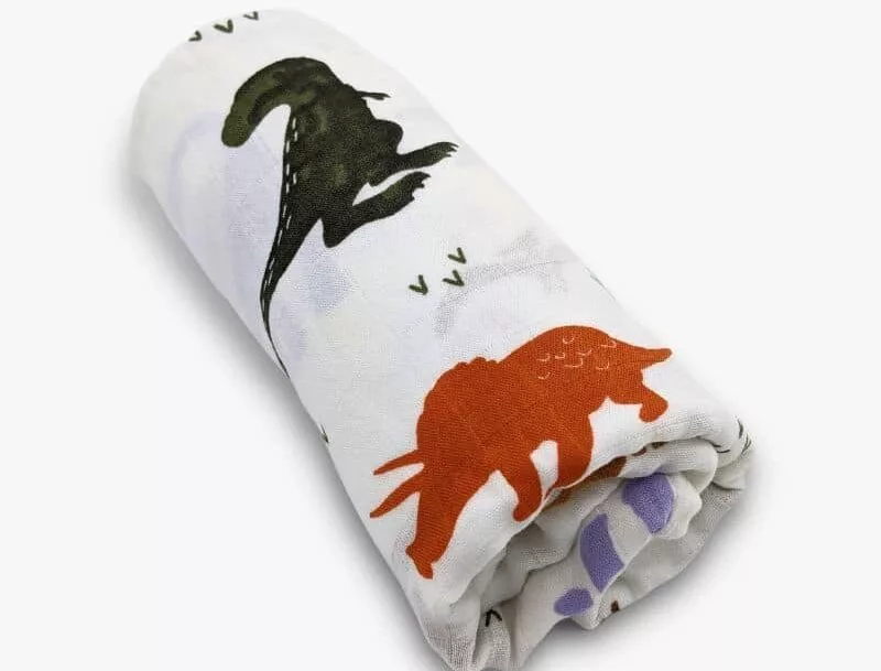 Muslin Swaddle Blanket (Dinosaurs)