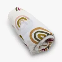 Muslin Swaddle Blanket (Rainbows)