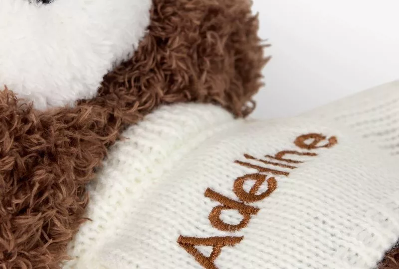 Kaiby Bear Baby Soft Toy Embroidered Close-Up