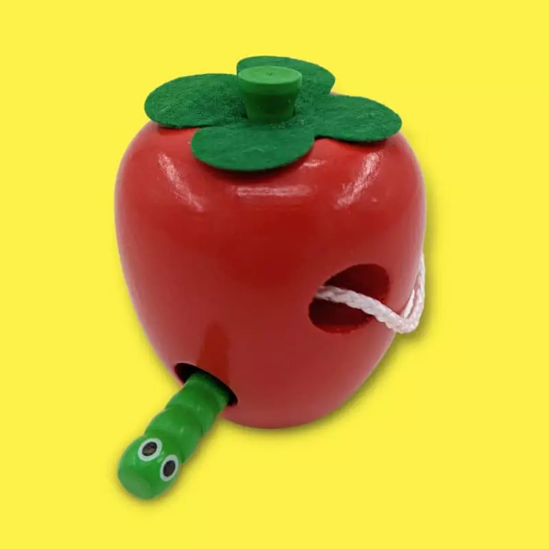 Wooden Apple Lacing Toy