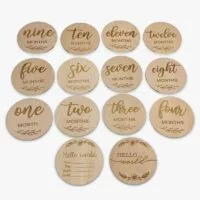Baby Months Milestone Wooden Cards