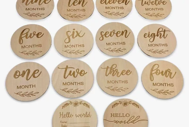Baby Months Milestone Wooden Cards