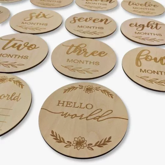 Baby Months Milestone Wooden Cards