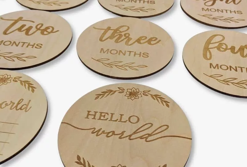 Baby Months Milestone Wooden Cards