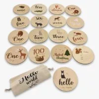 Baby Months Milestone Wooden Cards (Animals)
