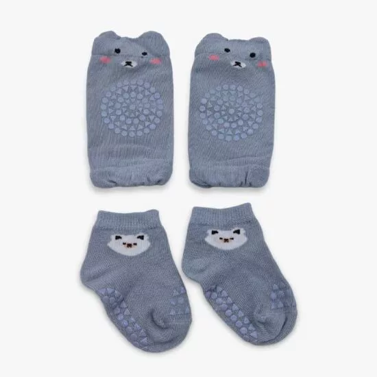Pastel Blue Baby Socks & Knee Guards
