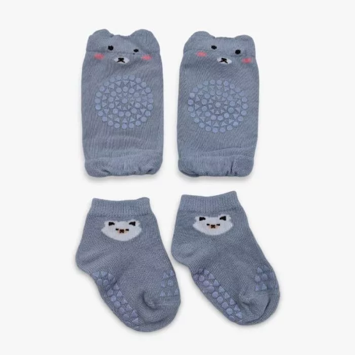 Pastel Blue Baby Socks & Knee Guards