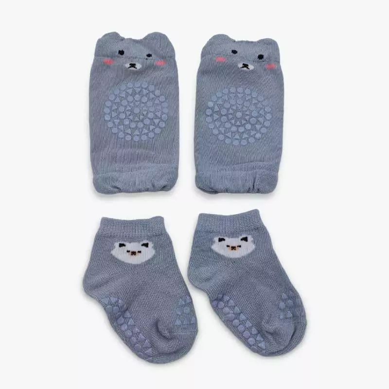 Pastel Blue Baby Socks & Knee Guards