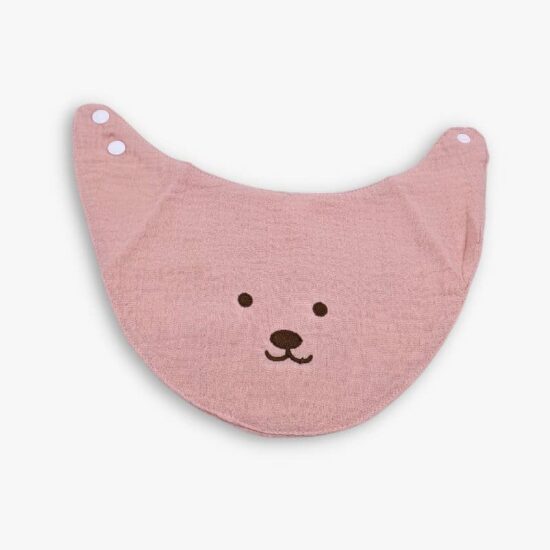 Pink Bear Baby Bib