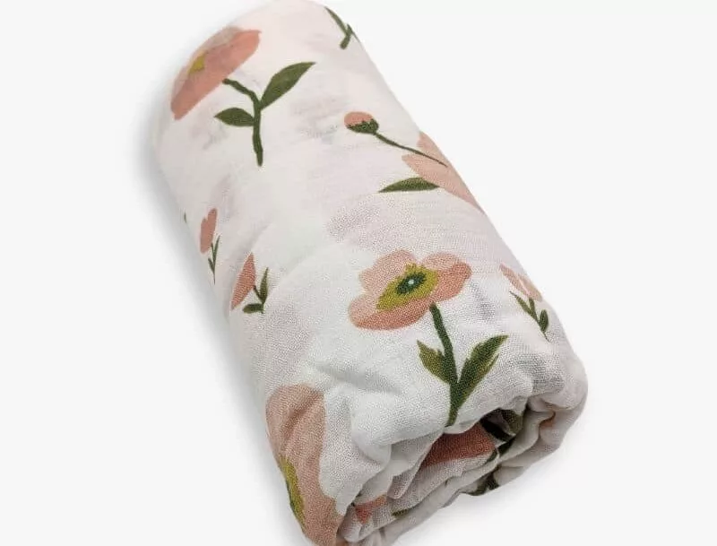 Muslin Swaddle Blanket (Flowers)