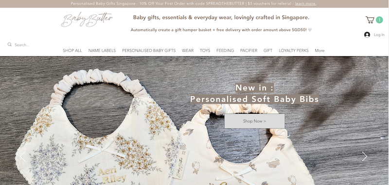 Screenshot of Baby Butter Website