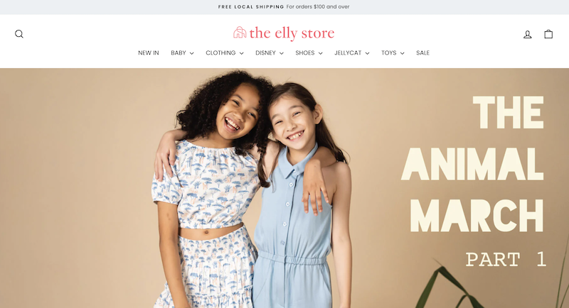 Screenshot of The Elly Store Website