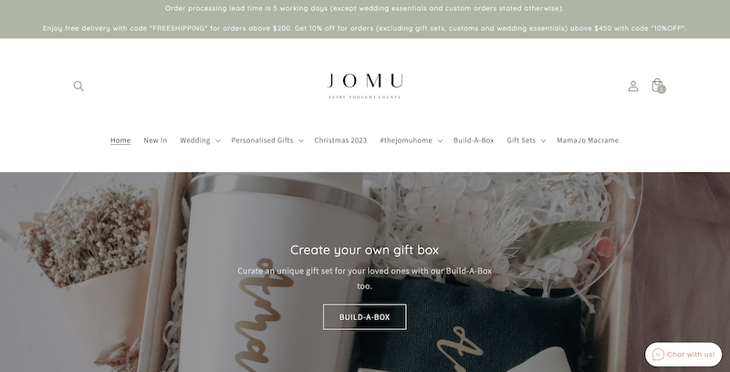 Screenshot of JOMU Website