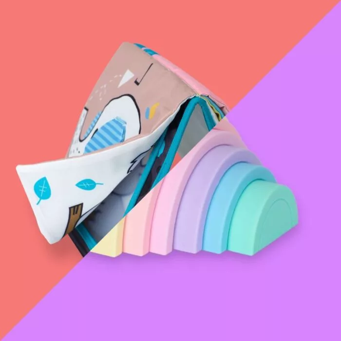 Silicon Rainbow Stacker and Baby Safe Flip Mirror Bundle Product Image