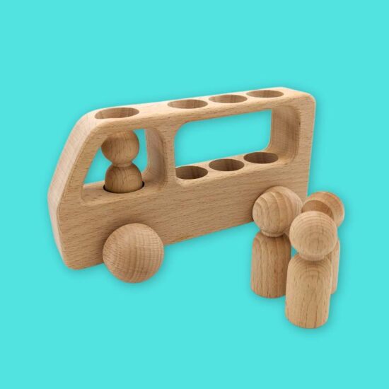 Wooden Bus With Passengers Toddler Toy