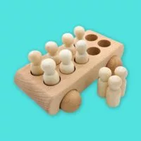 Wooden Car With Passengers Toddler Toy
