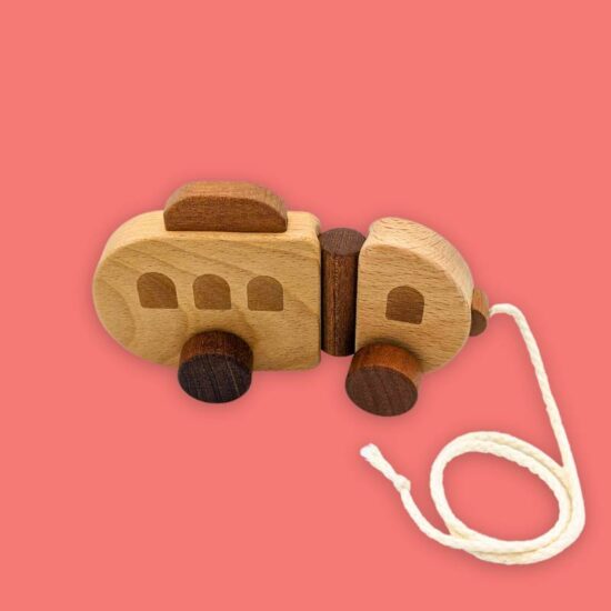 Wooden Milk Bottle Pull-Along Toy Toddler Toy