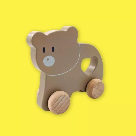 Wooden Pull-Along Brown Bear