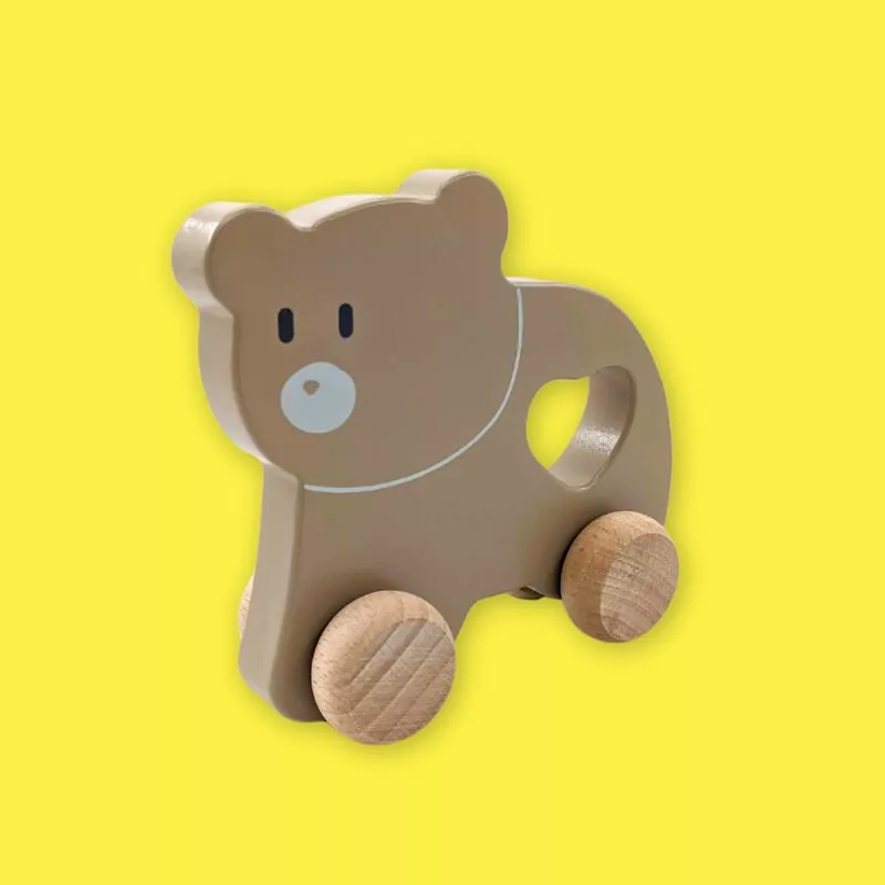 Wooden Pull-Along Brown Bear