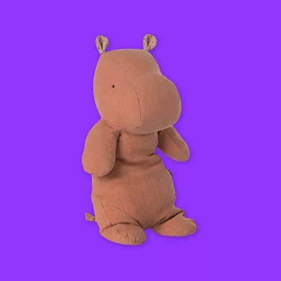 MAILEG Safari friends, Medium Hippo (Dusty Coral)