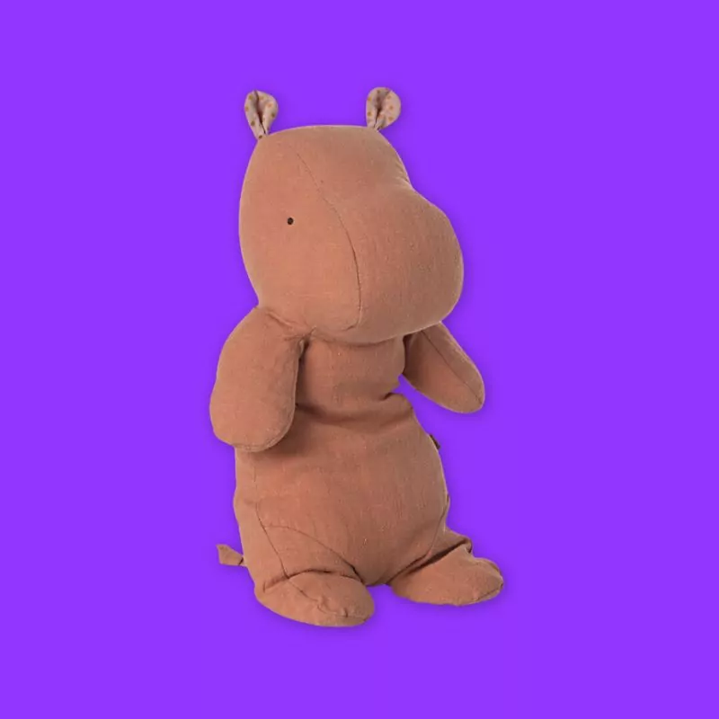 MAILEG Safari friends, Medium Hippo (Dusty Coral)
