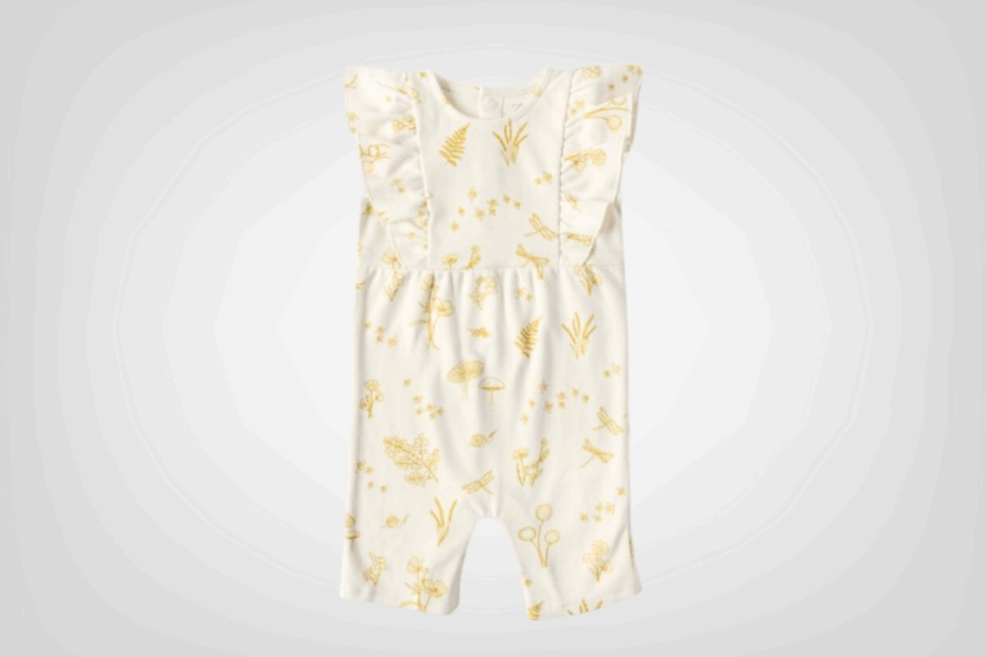 PEHR Sleeveless Flutter Romper Botanica