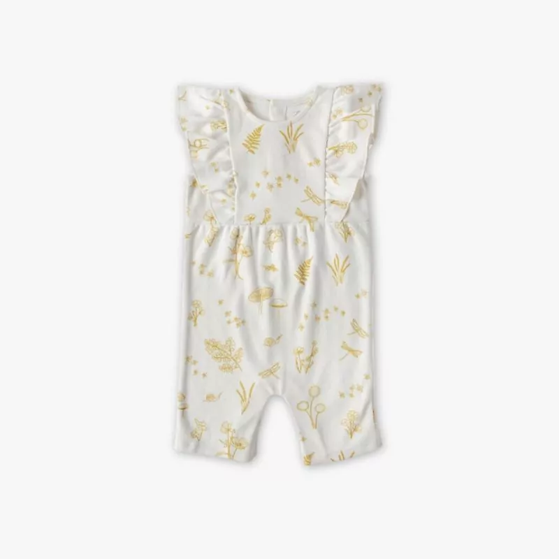 PEHR Sleeveless Flutter Romper (Botanica)