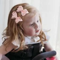 SNUGGLE HUNNY Clip Bow (Small Piggy Tail Pair, Pink)