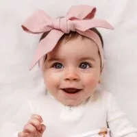SNUGGLE-HUNNY-Natural Linen Bow Pre Tied Headband Wrap Dusty Pink