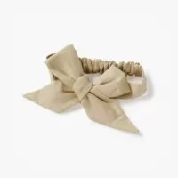 SNUGGLE HUNNY Natural Linen Bow Pre-Tied Headband Wrap (Natural)