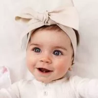 SNUGGLE HUNNY Natural Linen Bow Pre-Tied Headband Wrap (Natural)