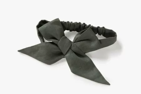 SNUGGLE HUNNY Natural Linen Bow Pre-Tied Headband Wrap (Olive)