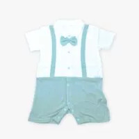 Dapper Gentleman Romper with Collar (Nevada Sky Teal) 3