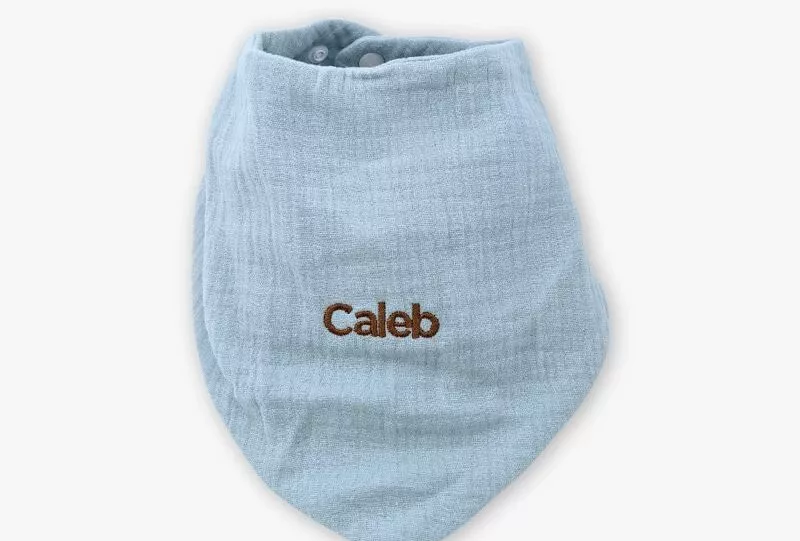 Personalised Baby Bib (Dusty Blue)
