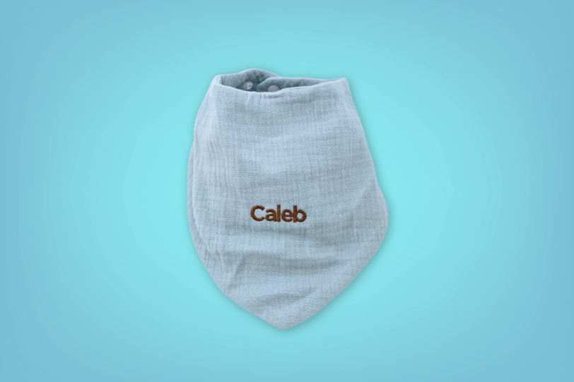Personalised Baby Bib (Dusty Blue)