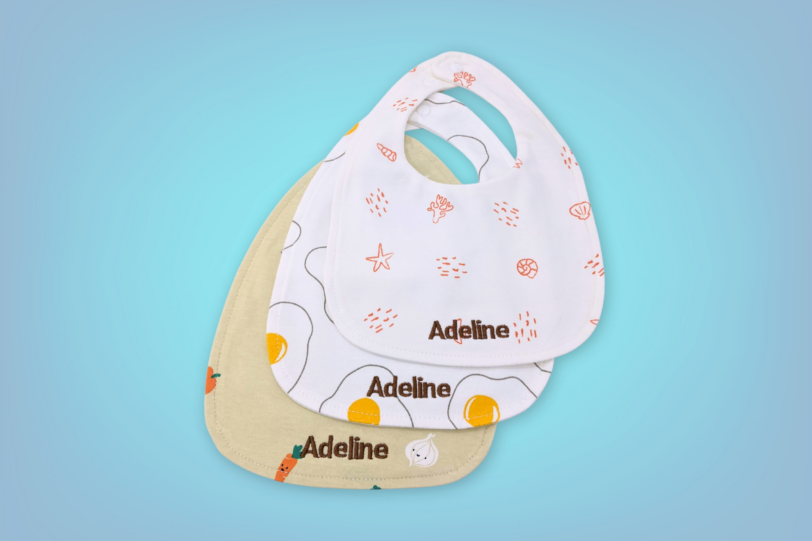 Personalised Seaside Brunch Baby Bibs Set