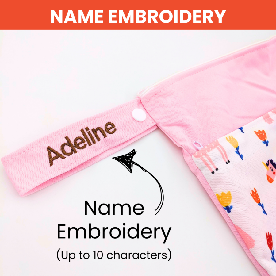 Wet Bag Name Embroidery