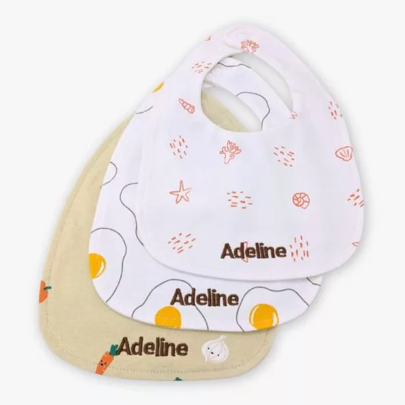 Personalised Seaside Brunch Baby Bibs Set