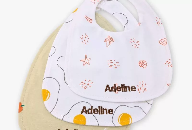 Personalised Seaside Brunch Baby Bibs Set