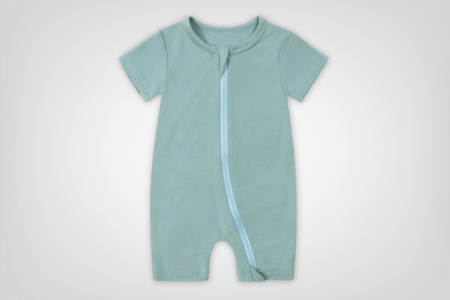 Dusty Teal Bamboo Zip Romper