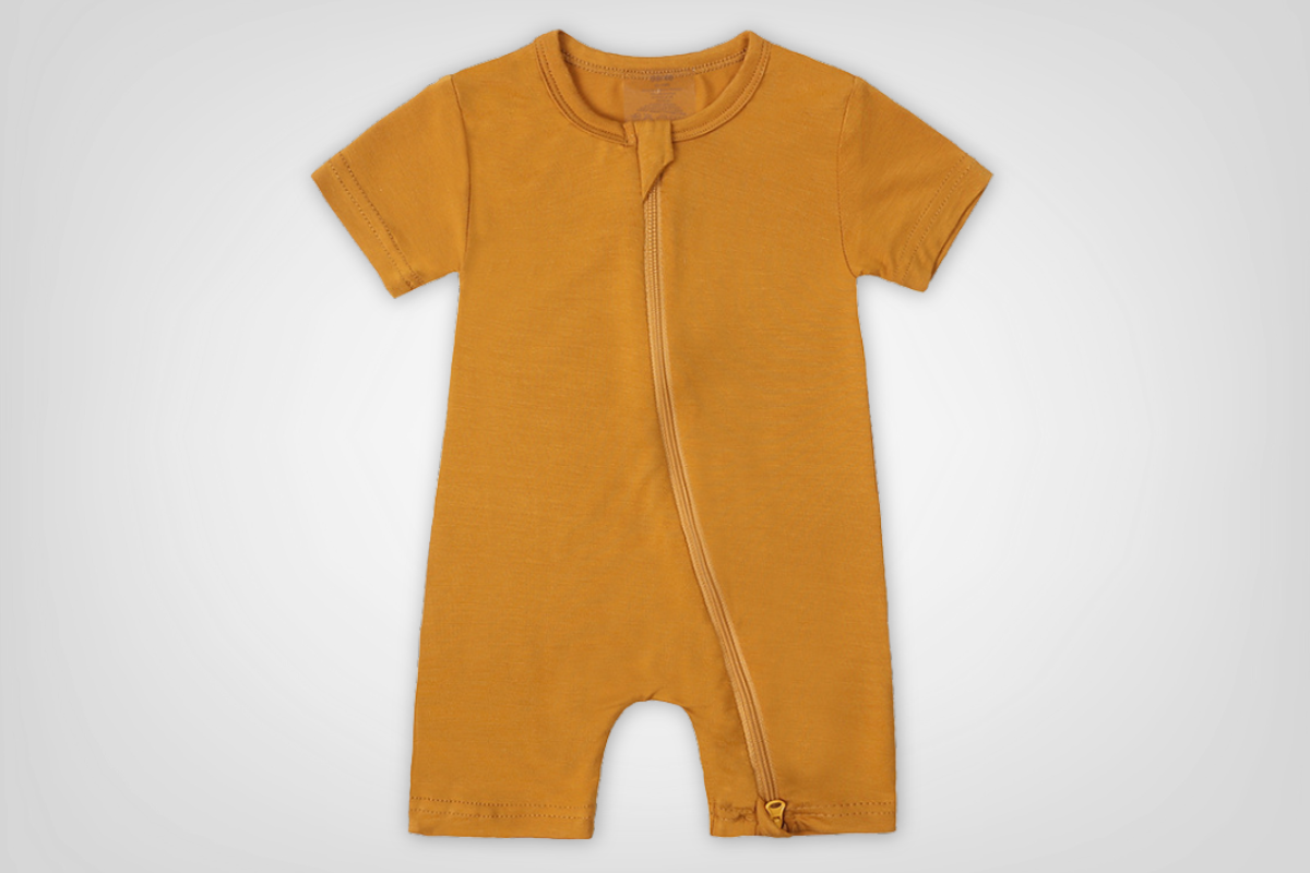 Golden Mustard Bamboo Zip Romper