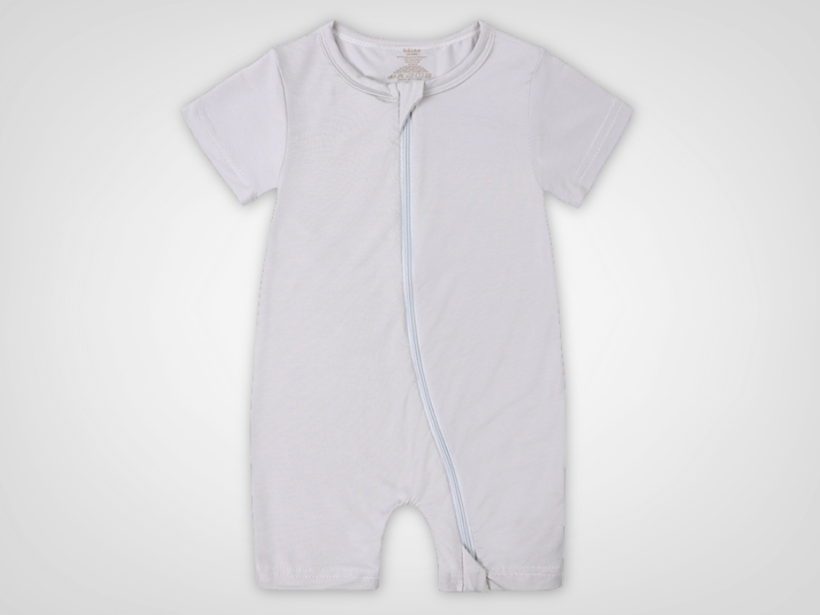 Cloud Grey Bamboo Zip Romper