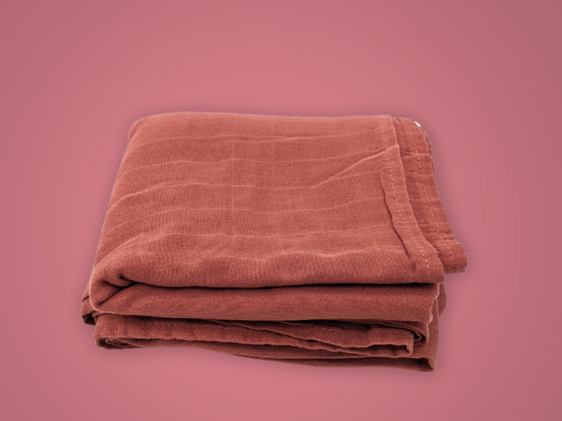 Dusty Rose Bamboo Muslin Swaddle Blanket