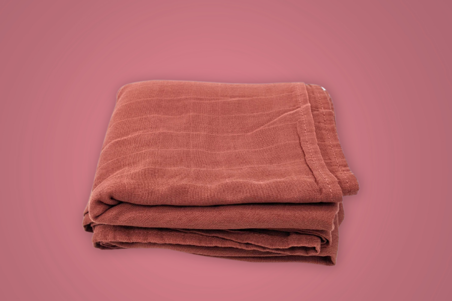 Dusty Rose Bamboo Muslin Swaddle Blanket