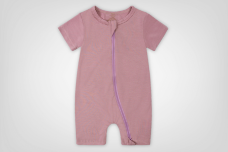 Dusty Rose Bamboo Zip Romper